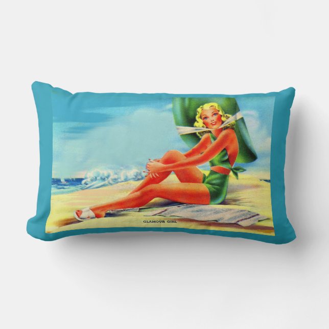 1940s glamour girl lumbar pillow (Front)