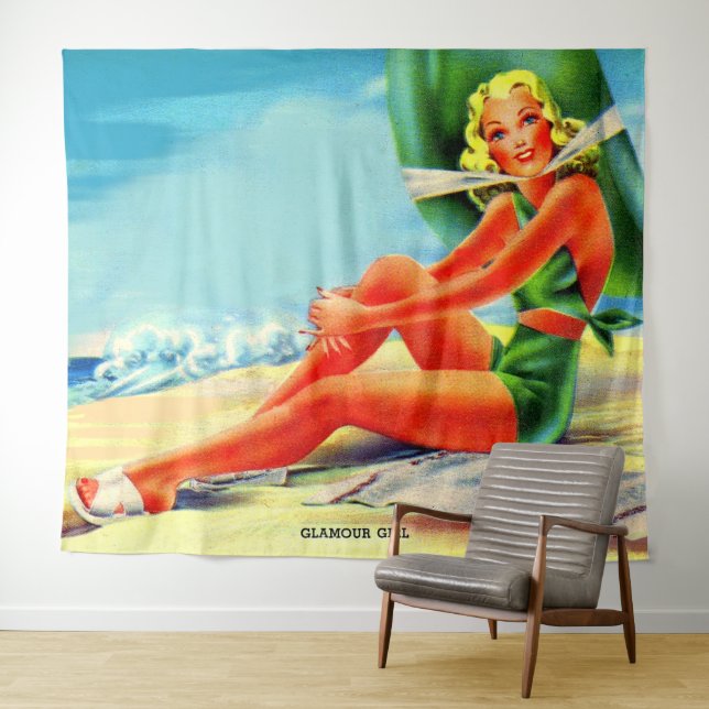 1940s glamour girl tapestry (In Situ (Horizontal))