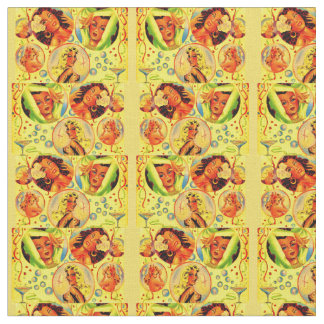 1940s glamour girls print fabric