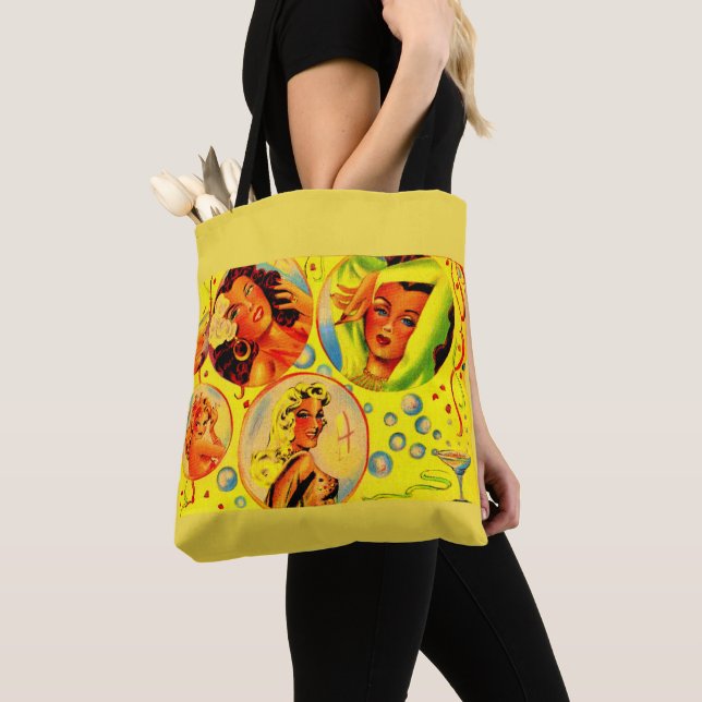 1940s glamour girls print tote bag (Close Up)