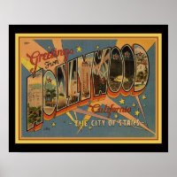 1940's Hollywood Postcard 16x20