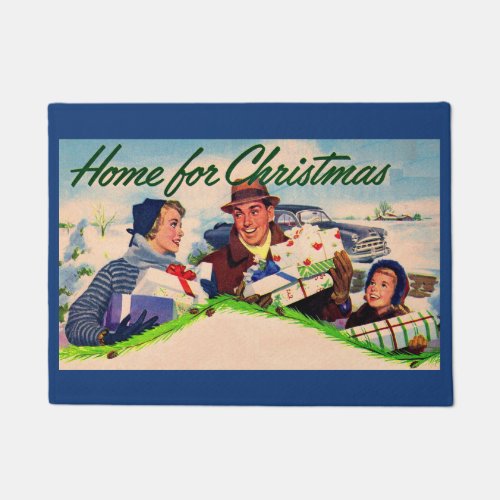 1940s Home for Christmas Doormat