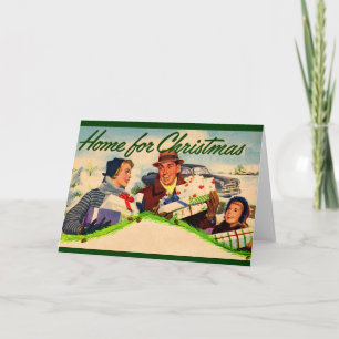 1940s Home for Christmas Holiday Card