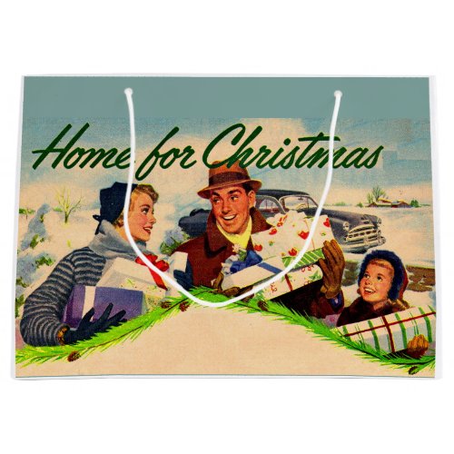 1940s Home for Christmas Large Gift Bag