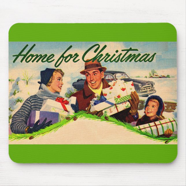 1940s Home for Christmas Mouse Pad (Front)