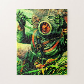 1940s illustration undersea diver jigsaw puzzle