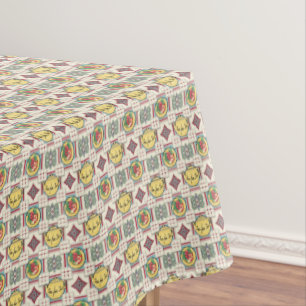 1940s Kitchen Pattern w/Yellow Teapots 60" x 84" Tablecloth