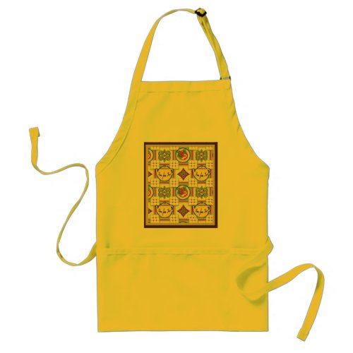 1940s Kitchen Pattern wYellow Teapots Adult Apron