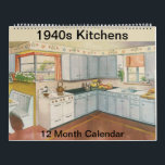 1940s Kitchen Vintage Farmhouse Decor 12 Month Calendar<br><div class="desc">This calendar features 12 months of vintage 1940s kitchen design and decor from 1946.</div>