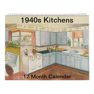 1940s Kitchen Vintage Farmhouse Decor 12 Month Calendar