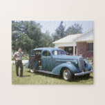 1940's Large Blue Vintage Classic Car Jigsaw Puzzle<br><div class="desc">1940's Large Blue Vintage Classic Car Vintage Inspired Photo Puzzle.</div>