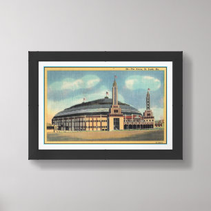 1940s LINEN PHOTO 'CHECKERDOME' ST LOUIS MO. Framed Art