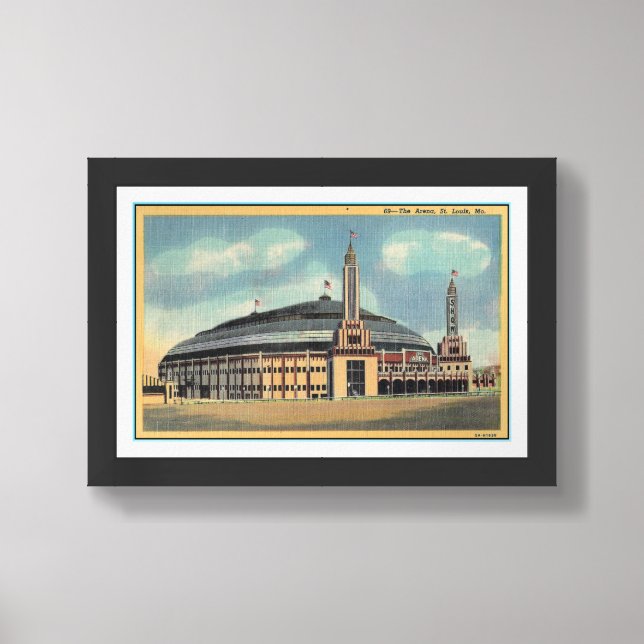 1940s LINEN PHOTO 'CHECKERDOME' ST LOUIS MO. Framed Art (Framed Front)