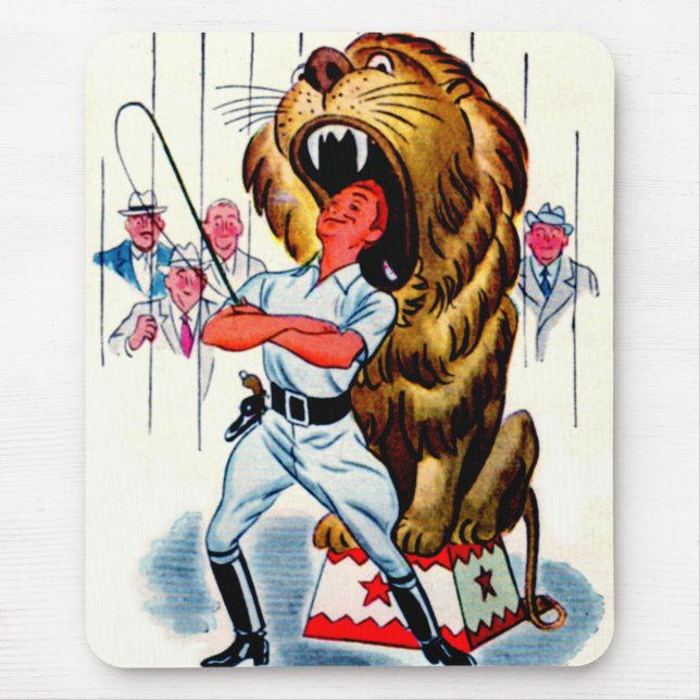 1940s lion tamer and lion mouse pad (Front)