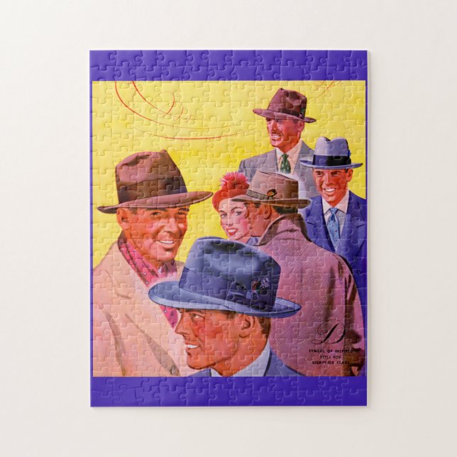 1940s men in hats jigsaw puzzle (Vertical)
