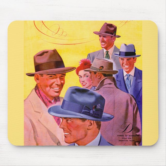 1940s men in hats mouse pad (Front)