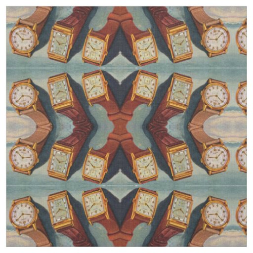1940s men's wristwatches print fabric