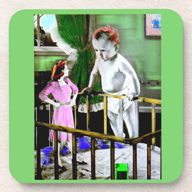 1940s mother and her giant baby coaster (Front)