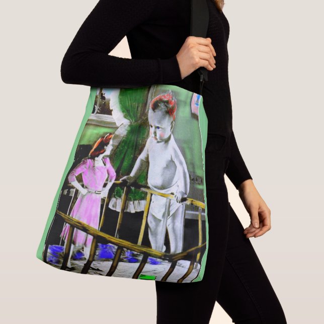 1940s mother and her giant baby crossbody bag (Close Up)