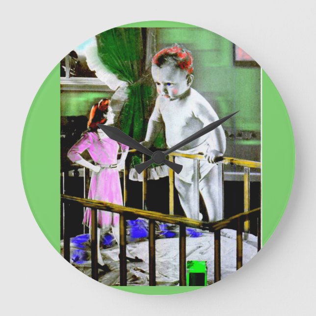 1940s mother and her giant baby large clock (Front)