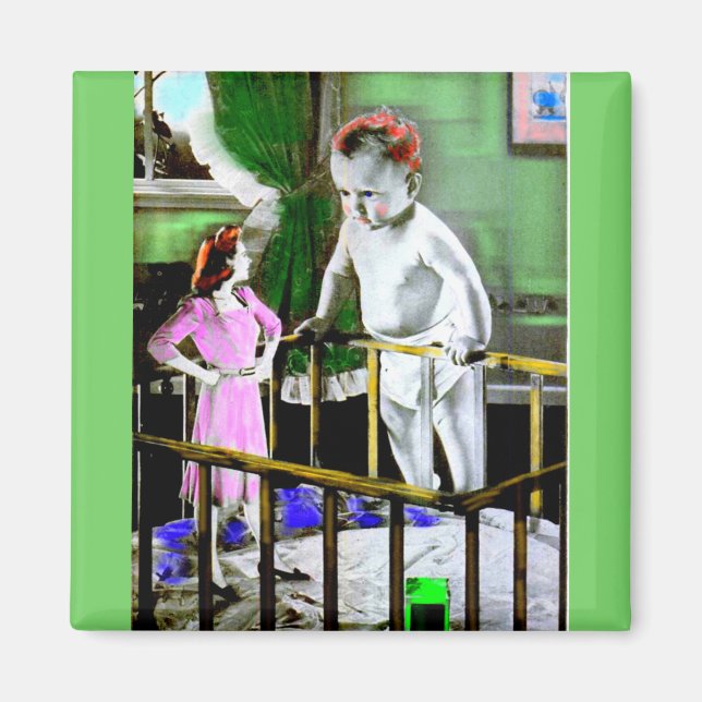 1940s mother and her giant baby magnet (Front)