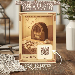 1940s Music Therapy QR Code with 1940s Hits Holiday Card