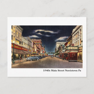1940s Norristown's Main Street Postcard