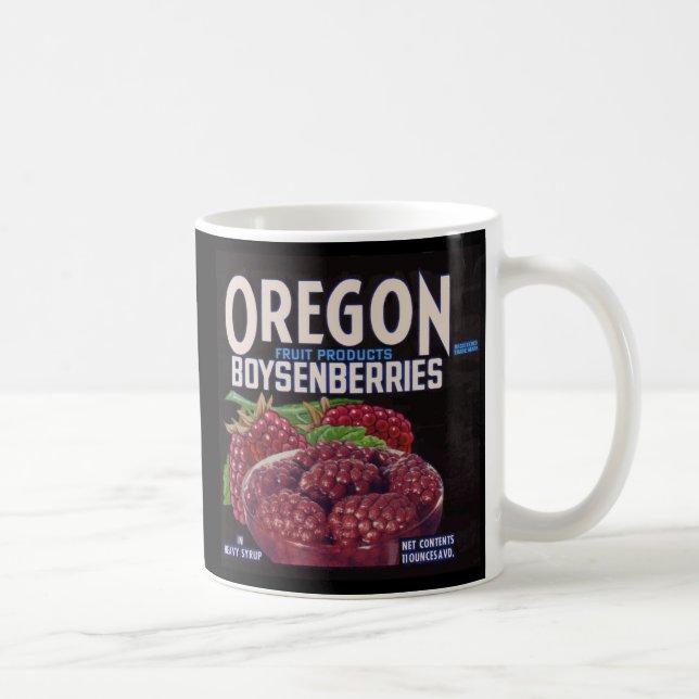 1940s Oregon Boysenberries can label print Coffee Mug (Right)