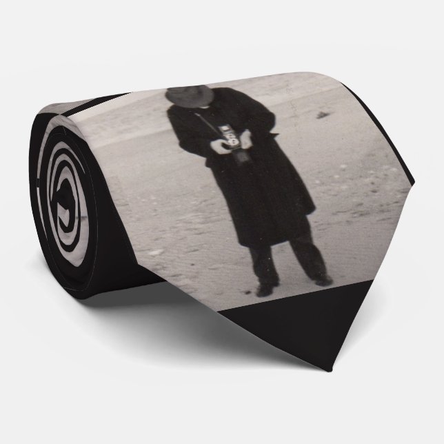 1940s photographer on the beach neck tie (Rolled)