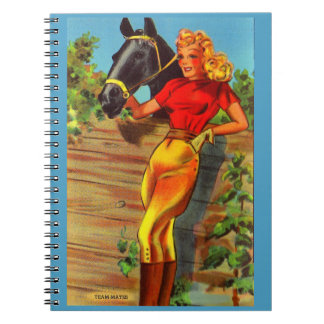 1940s pin-up gal and horse notebook