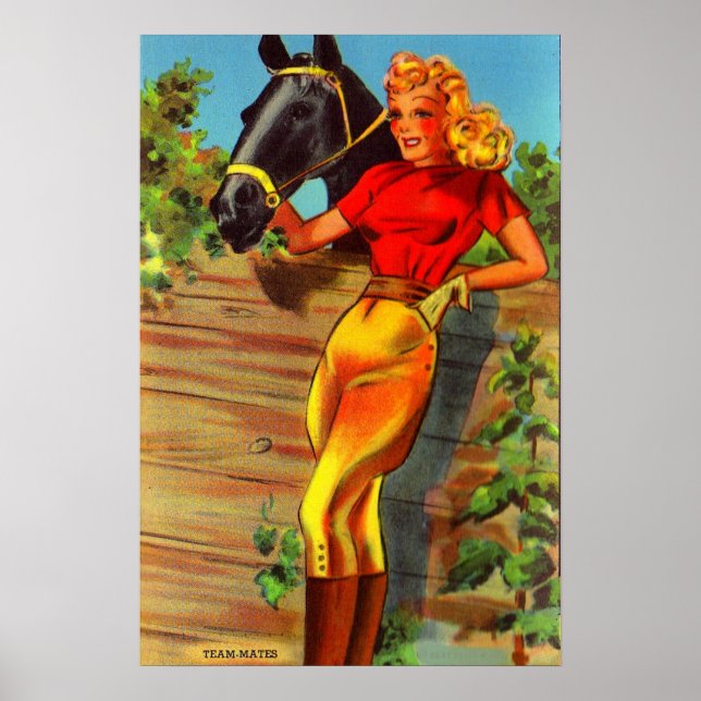 1940s pin-up gal and horse poster (Front)