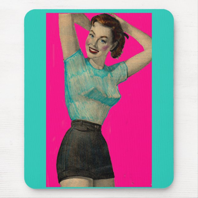 1940s pin-up girl sweater girl mouse pad (Front)