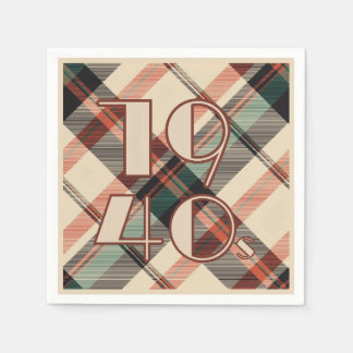 1940s Plaid Balloon Napkins