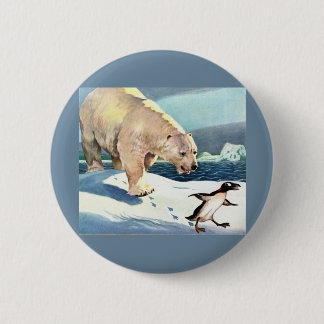 1940s polar bear and penguin button
