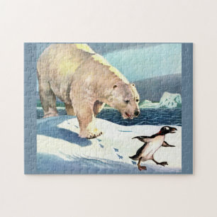 1940s polar bear and penguin jigsaw puzzle
