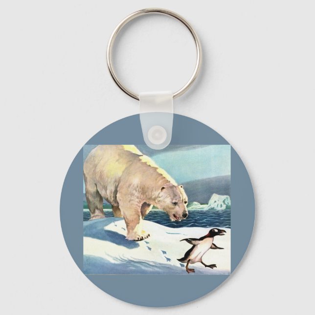 1940s polar bear and penguin keychain (Front)