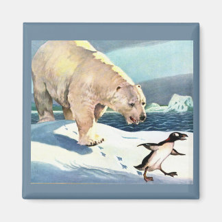 1940s polar bear and penguin magnet