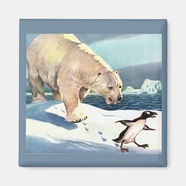 1940s polar bear and penguin magnet (Front)