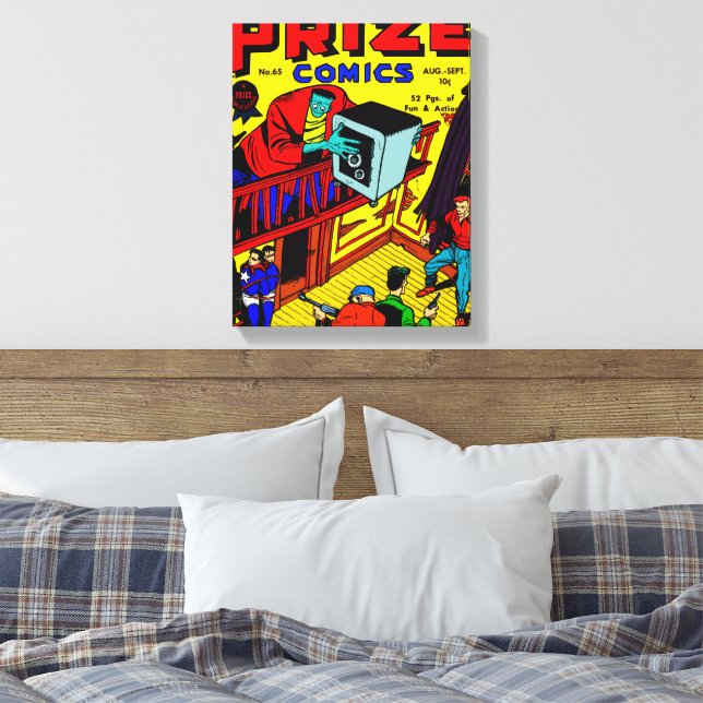 1940's PRIZE Comics Stretched Canvas Print (Insitu(Bedroom))