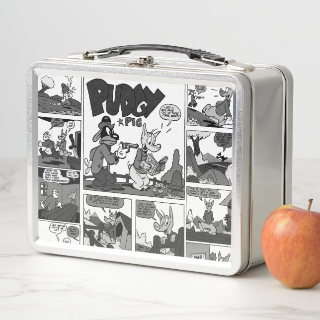 1940's PUDGY Pig Comic Strip Lunchbox (In Situ)