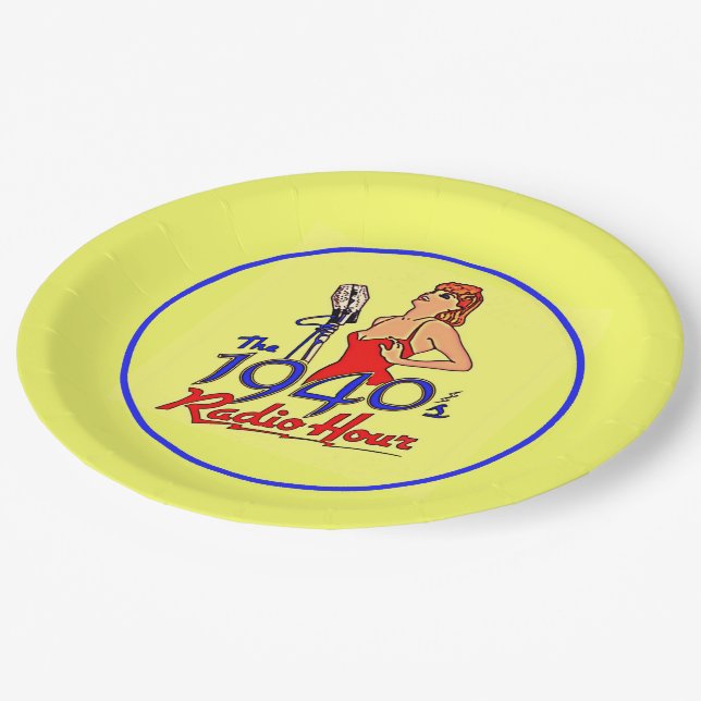 1940s Radio Hour Paper Plates (Angled)