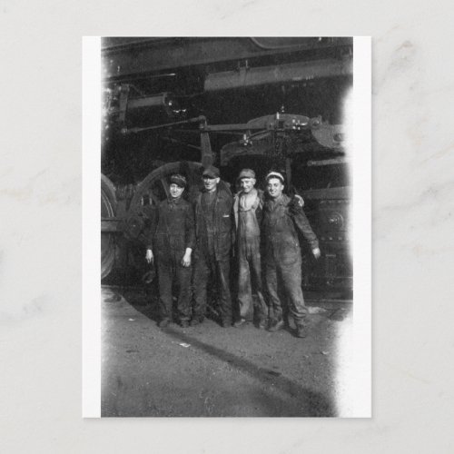 1940s Railroad Workers Postcard