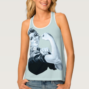 1940s retro patriotic woman tank top