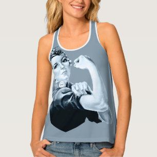 1940s retro patriotic woman tank top