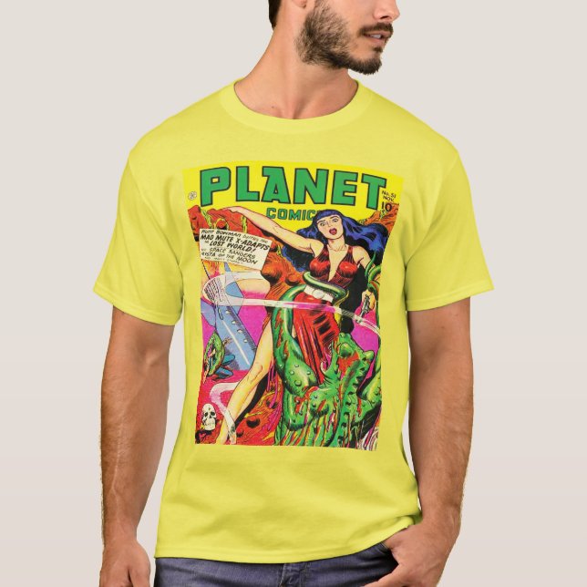 1940's SCI FI PLANET COMICS T-Shirt (Front)