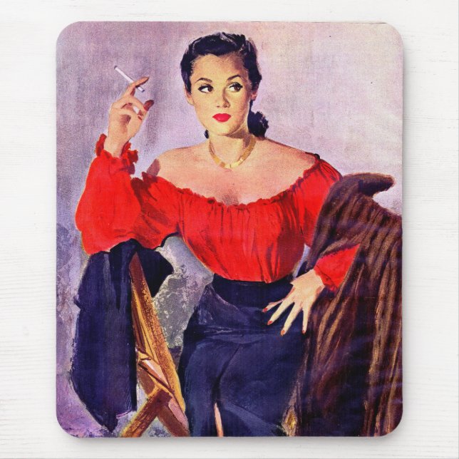 1940s sexy femme fatale mouse pad (Front)