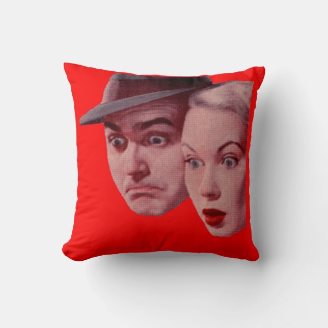 1940s Sherman and Marsha are SURPRISED Throw Pillow (Front)