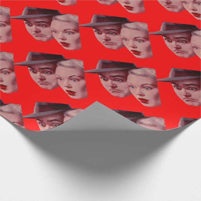 1940s Sherman and Marsha are SURPRISED Wrapping Paper (Corner)