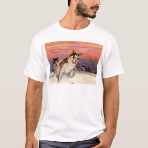 1940s Siberian husky dogs doing their thing T-Shirt