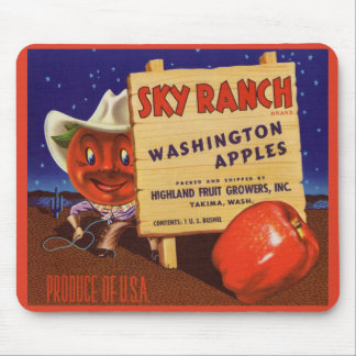 1940s Sky Ranch Washington Apples crate label Mouse Pad